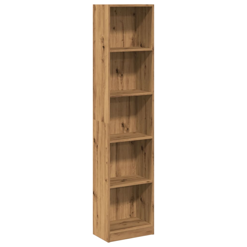 Bokhylle kunstig eik 40x24x176 cm konstruert tre