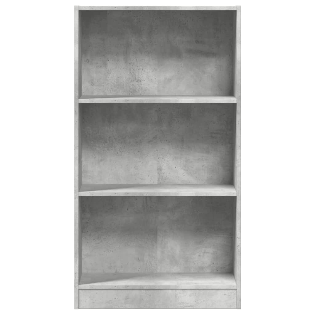 Bokhylle betonggrå 60x24x109 cm konstruert tre
