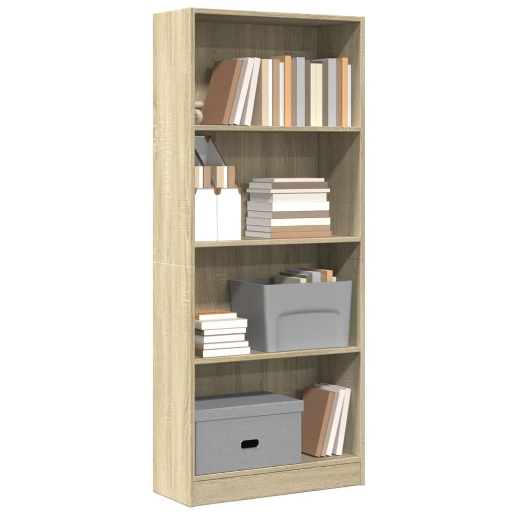 Bokhylle sonoma eik 60x24x143 cm konstruert tre
