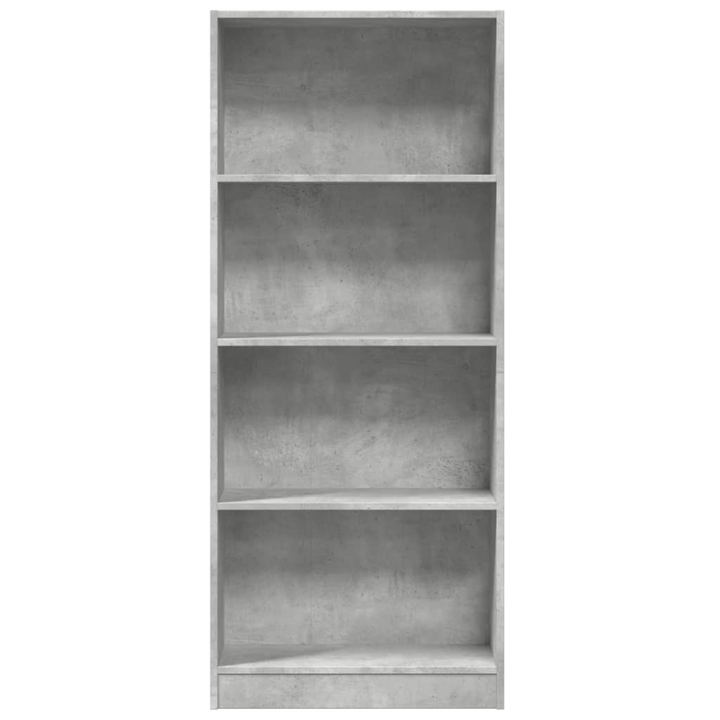 Bokhylle betonggrå 60x24x143 cm konstruert tre
