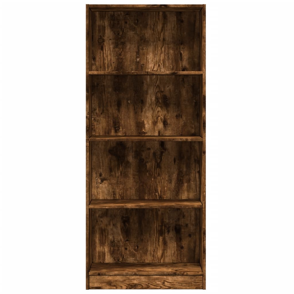 Bokhylle røkt eik 60x24x143 cm konstruert tre