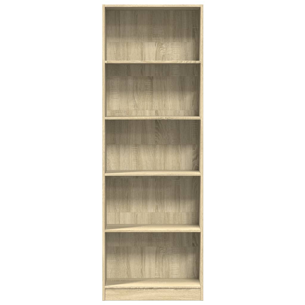 Bokhylle sonoma eik 60x24x176 cm konstruert tre