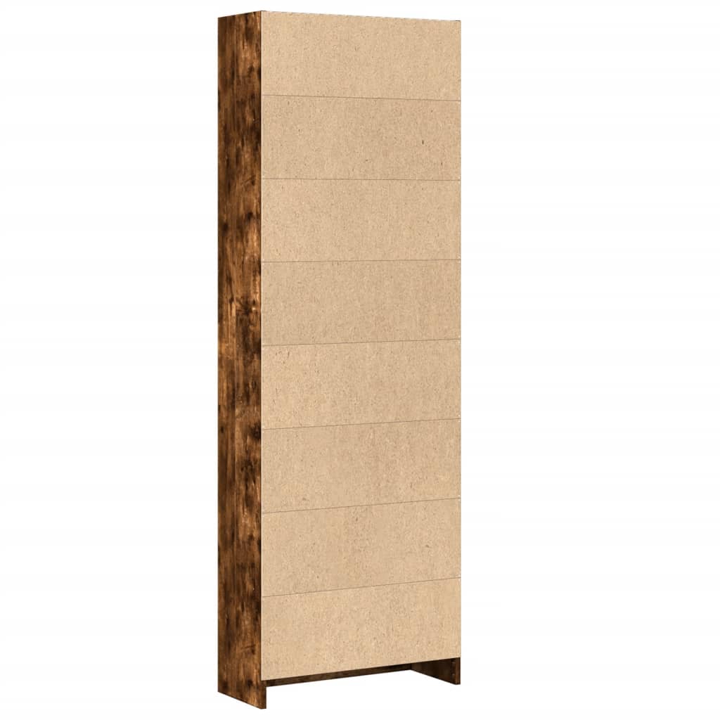 Bokhylle røkt eik 60x24x176 cm konstruert tre