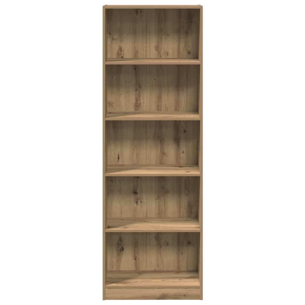 Bokhylle kunstig eik 60x24x176 cm konstruert tre