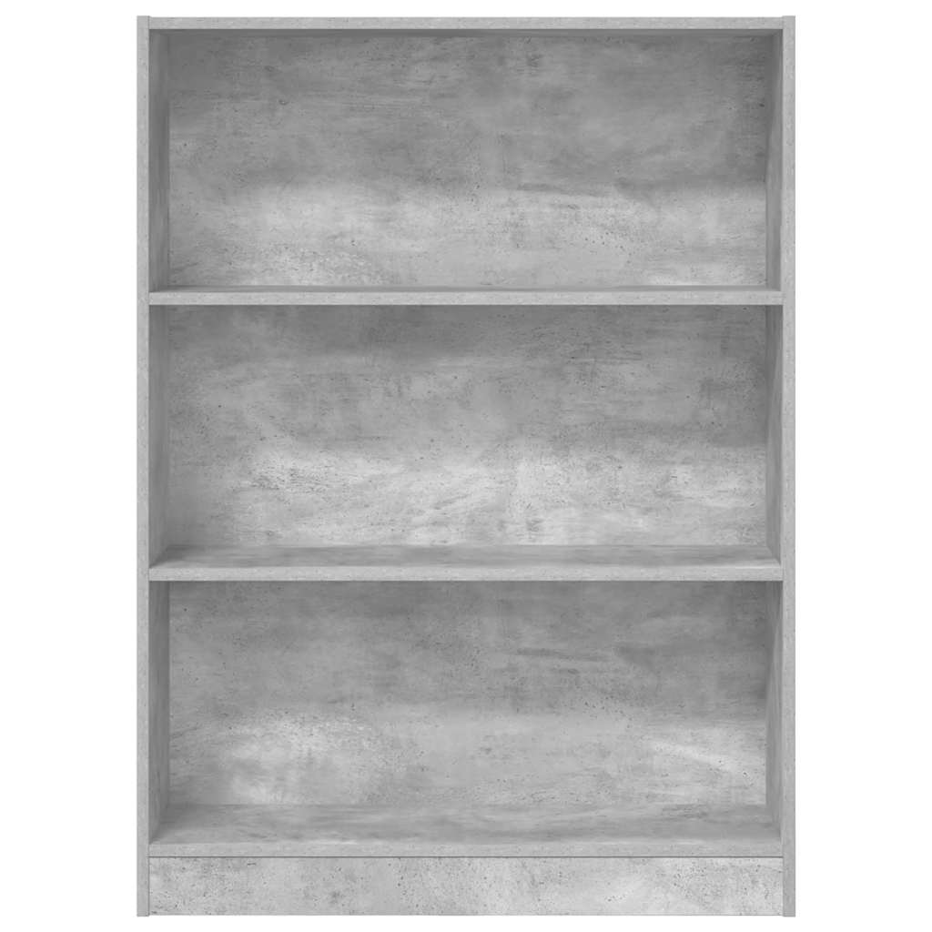 Bokhylle betonggrå 80x24x109 cm konstruert tre