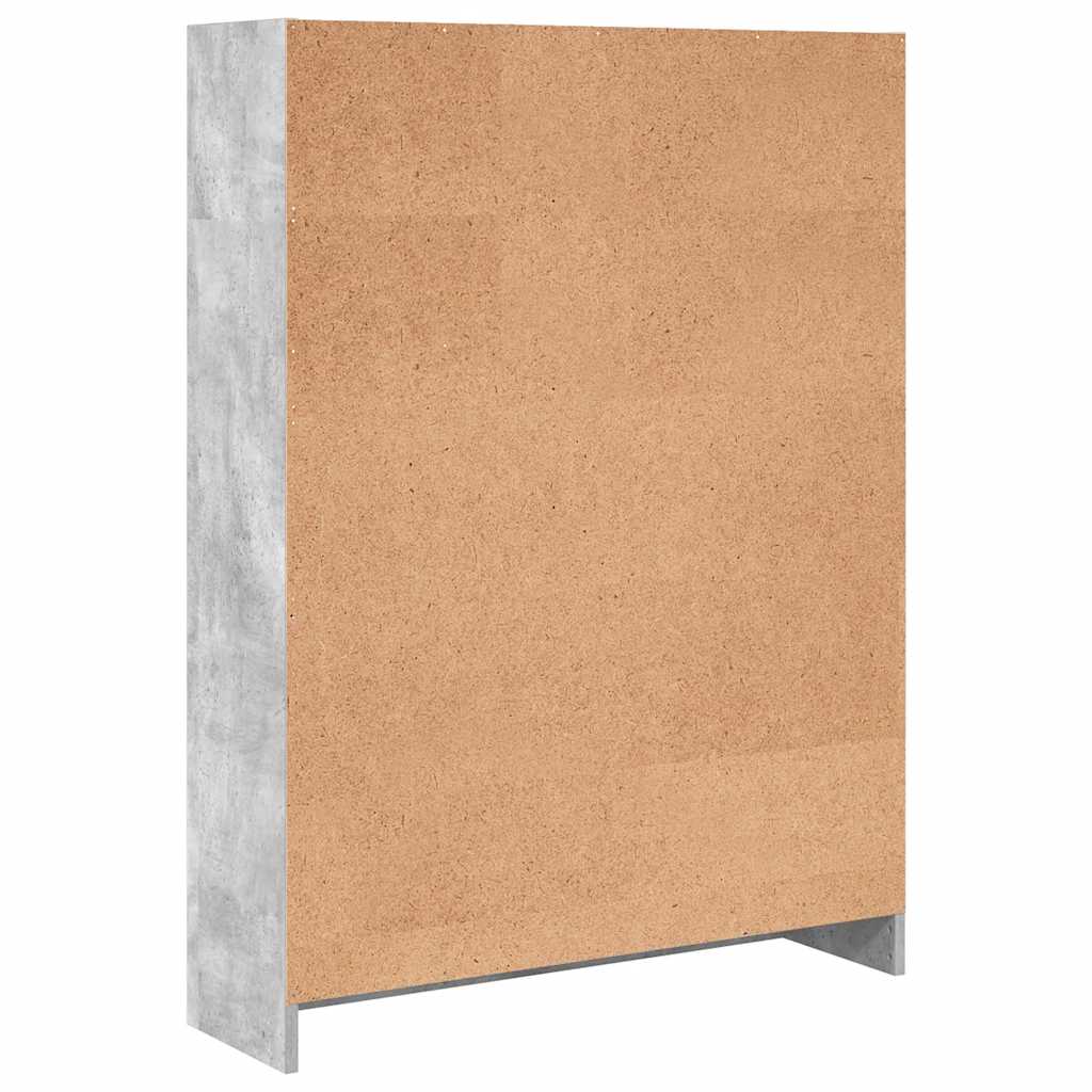 Bokhylle betonggrå 80x24x109 cm konstruert tre