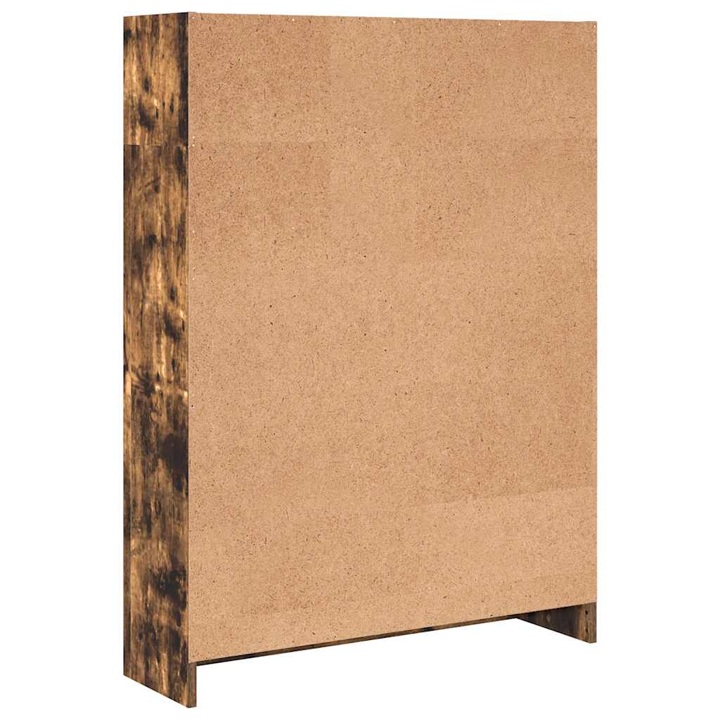 Bokhylle røkt eik 80x24x109 cm konstruert tre