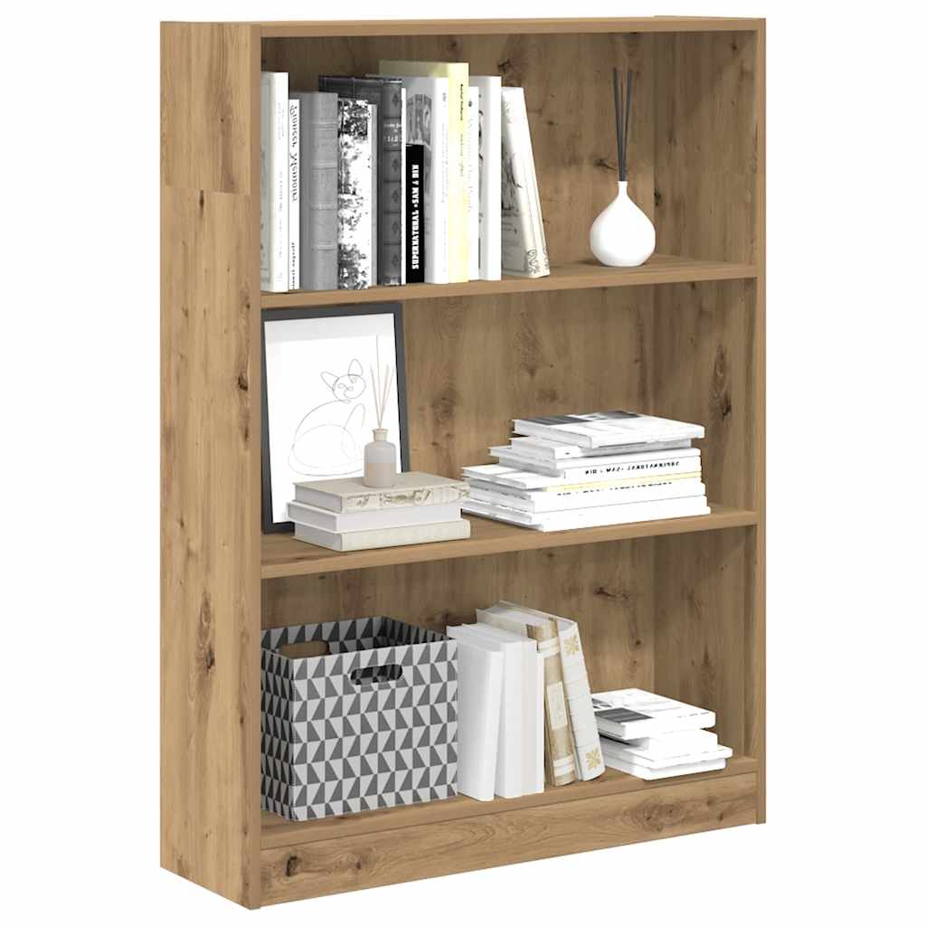 Bokhylle artisan eik 80x24x109 cm konstruert tre
