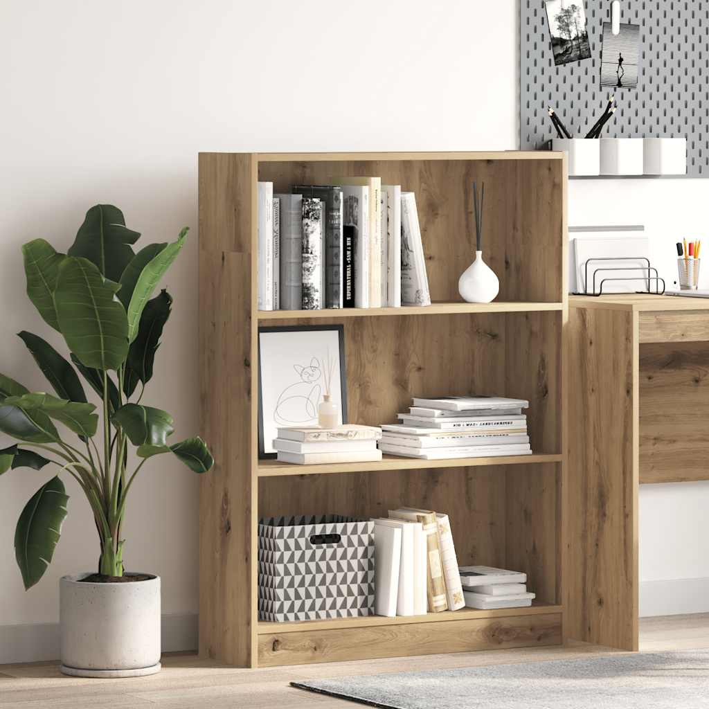 Bokhylle artisan eik 80x24x109 cm konstruert tre
