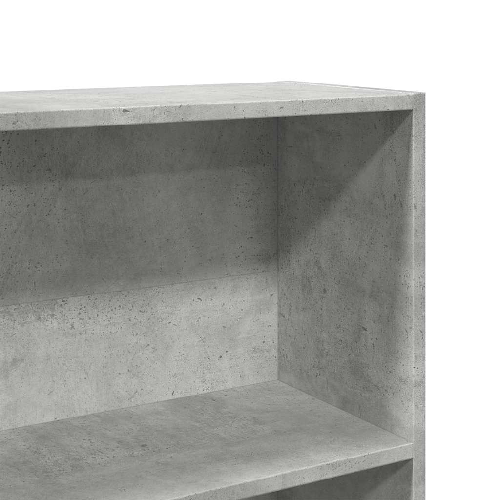 Bokhylle betonggrå 80x24x176 cm konstruert tre