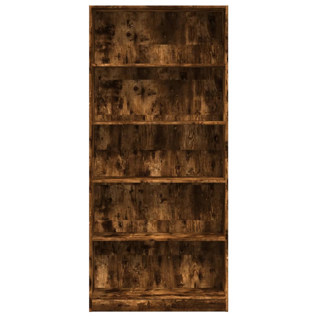 Bokhylle røkt eik 80x24x176 cm konstruert tre
