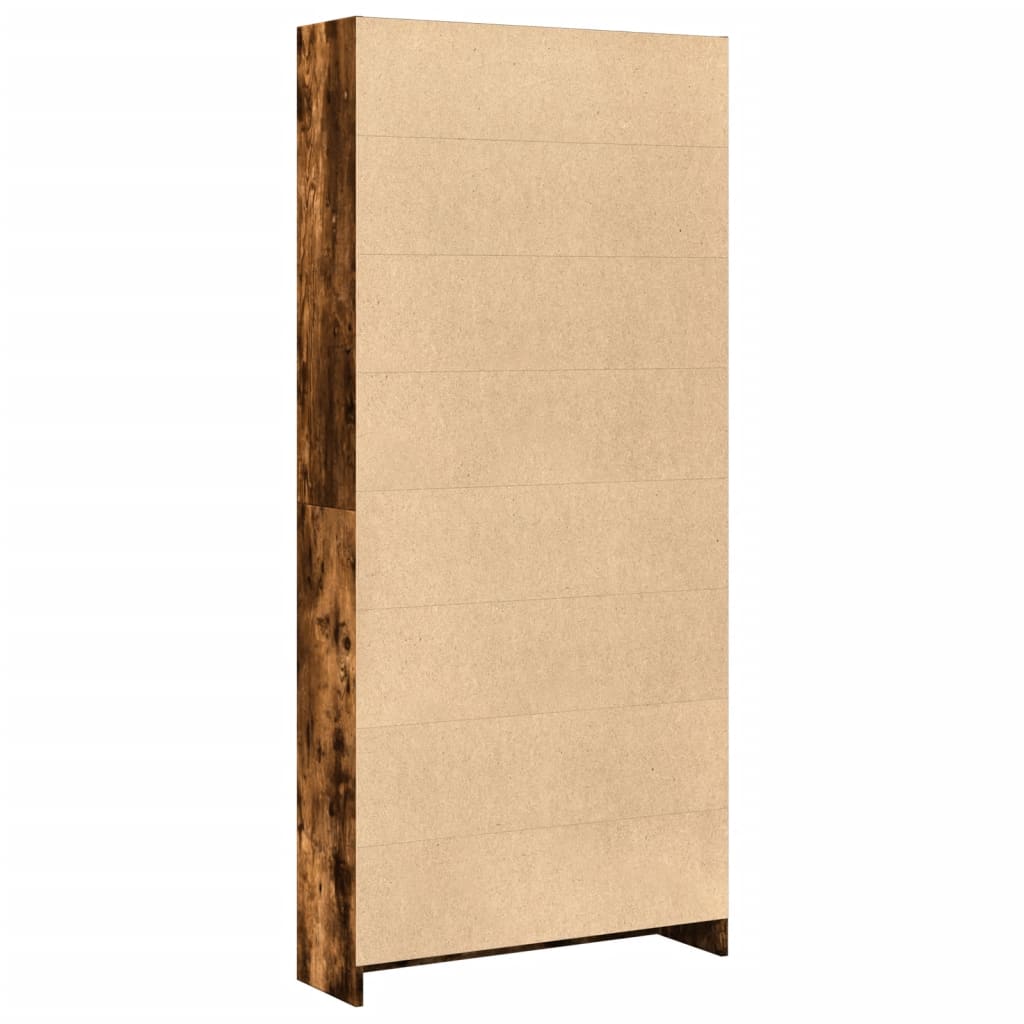 Bokhylle røkt eik 80x24x176 cm konstruert tre