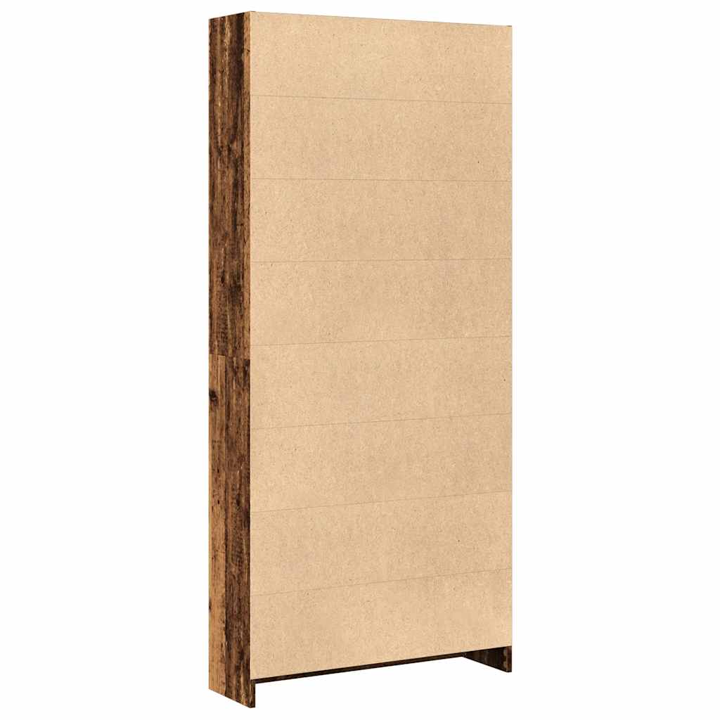 Bokhylle gammelt tre 80x24x176 cm konstruert tre