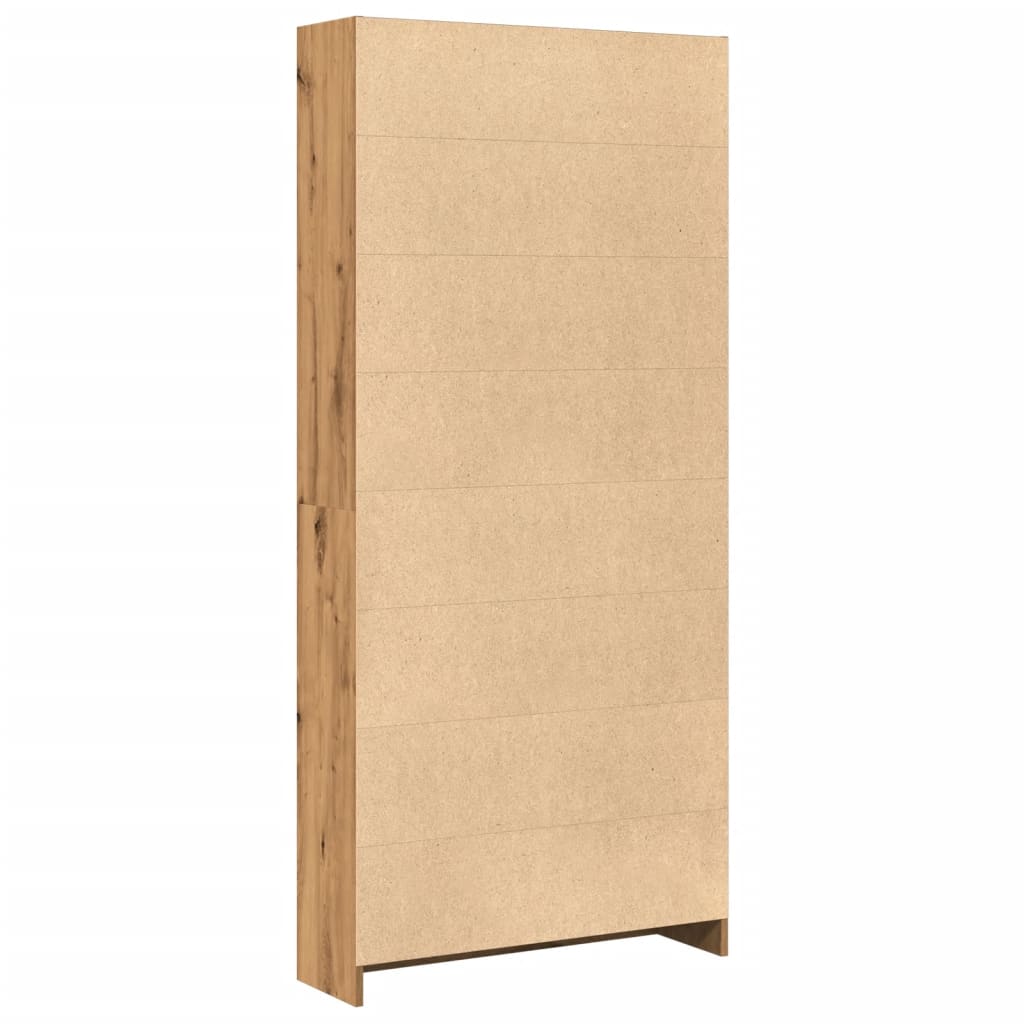 Bokhylle artisan eik 80x24x176 cm konstruert tre
