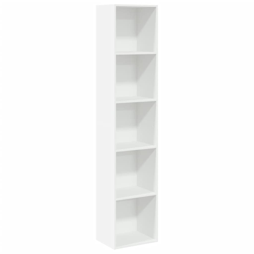 Bokhylle hvit 40x30x189 cm konstruert tre
