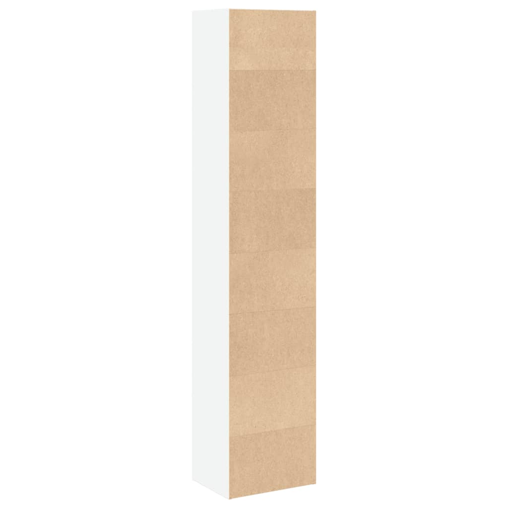 Bokhylle hvit 40x30x189 cm konstruert tre