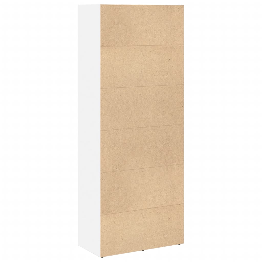 Bokhylle hvit 60x30x152 cm konstruert tre