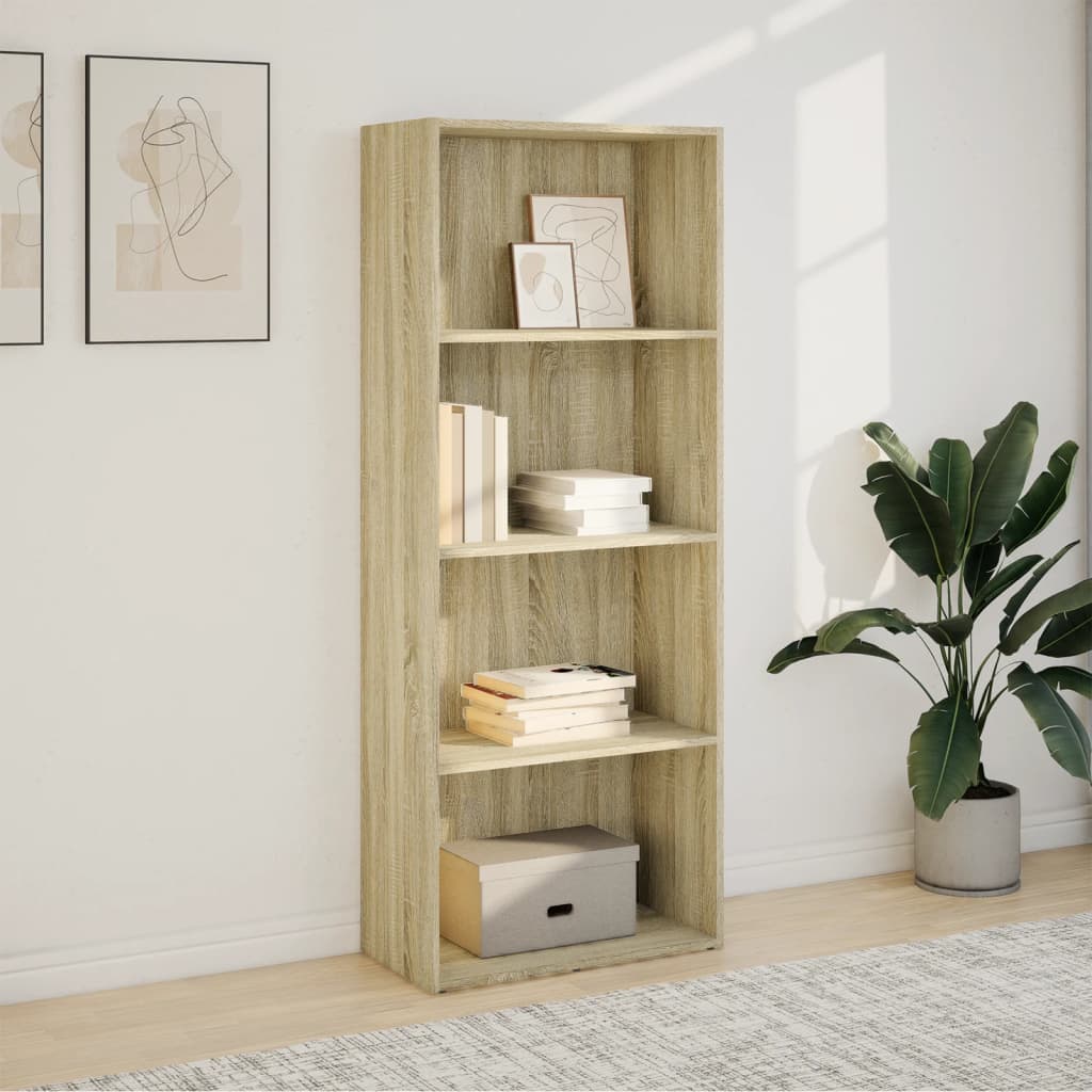 Bokhylle sonoma eik 60x30x152 cm konstruert tre