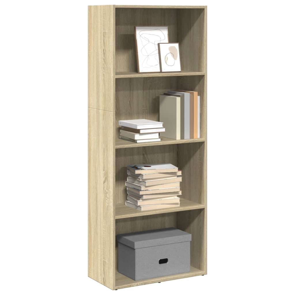 Bokhylle sonoma eik 60x30x152 cm konstruert tre