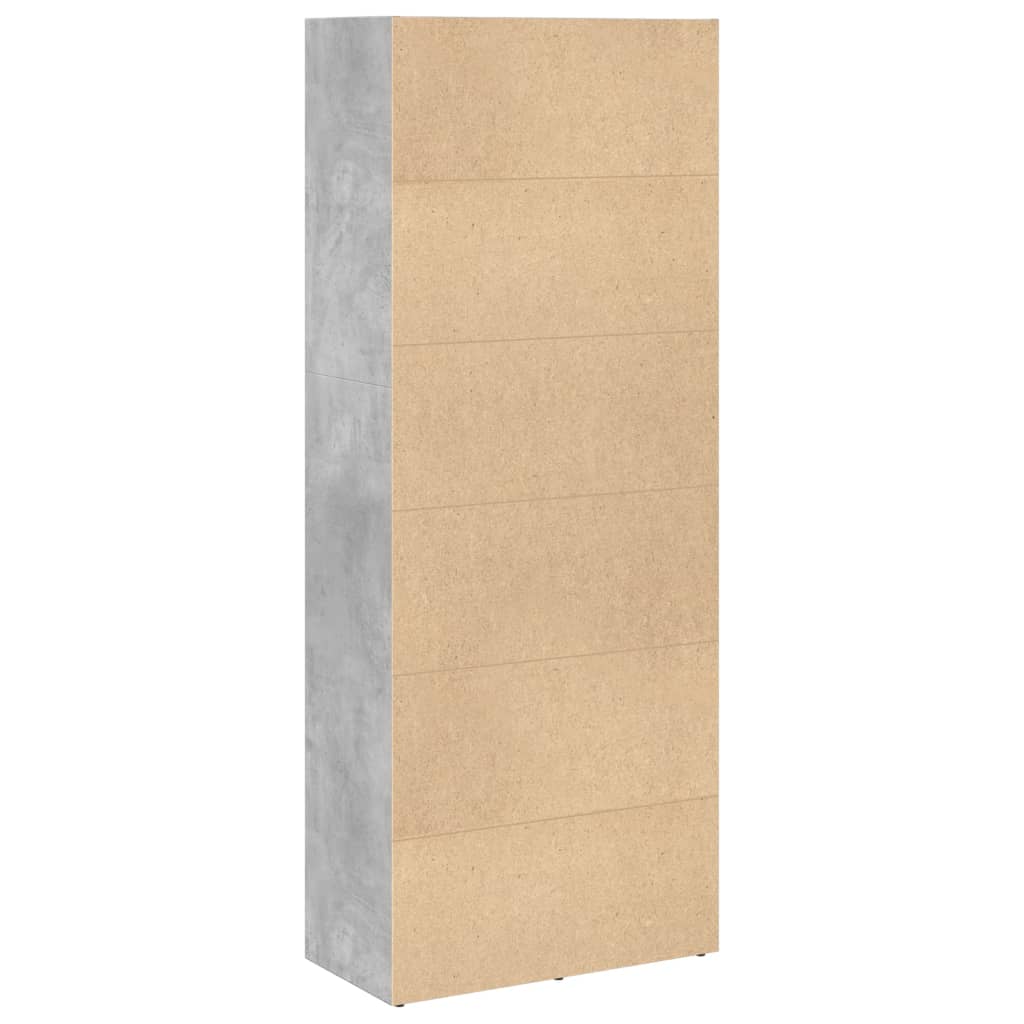 Bokhylle betonggrå 60x30x152 cm konstruert tre
