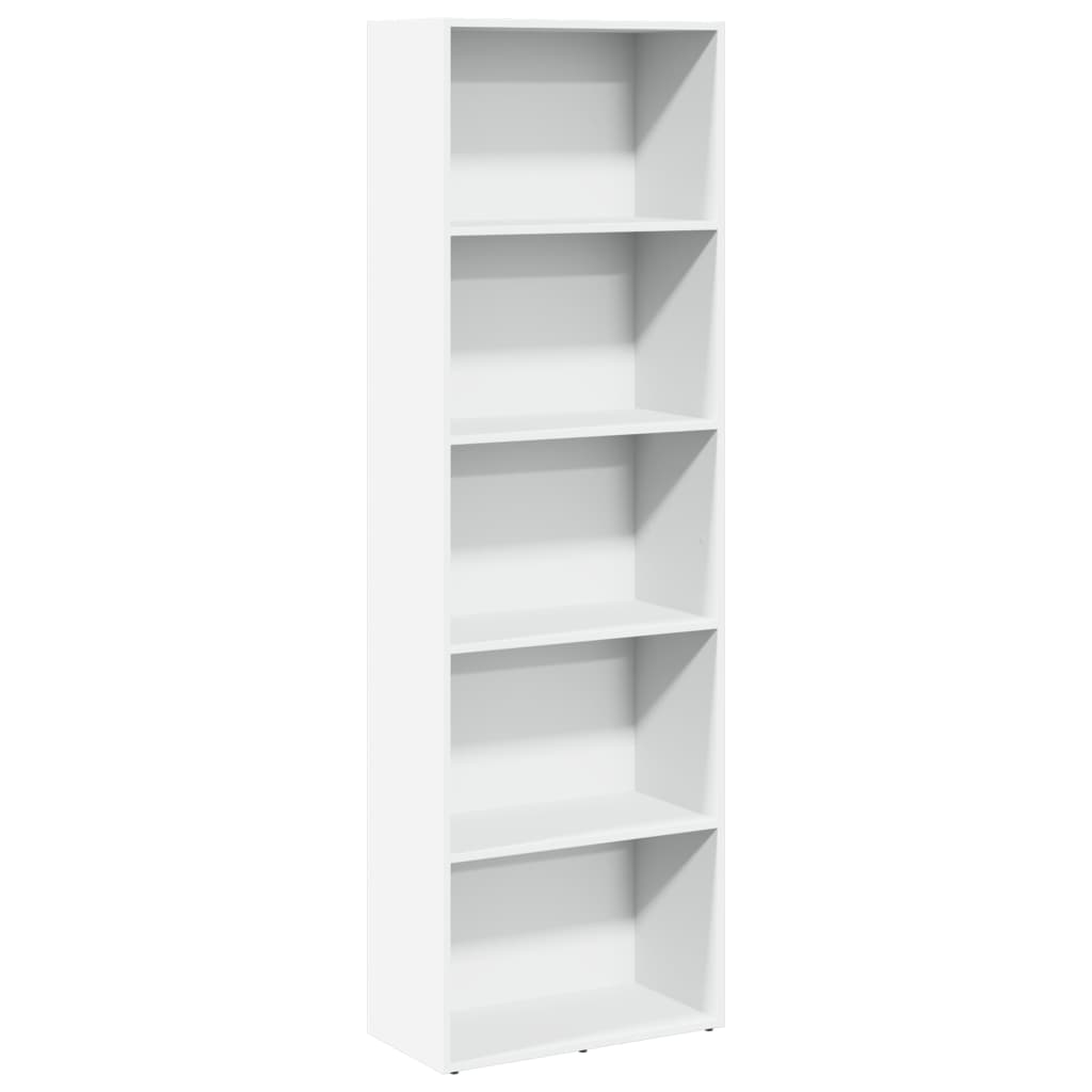 Bokhylle hvit 60x30x189 cm konstruert tre