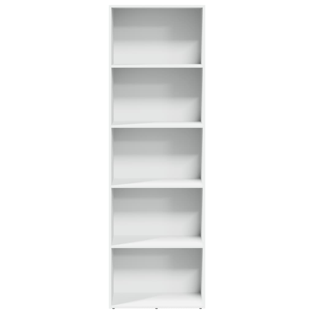 Bokhylle hvit 60x30x189 cm konstruert tre