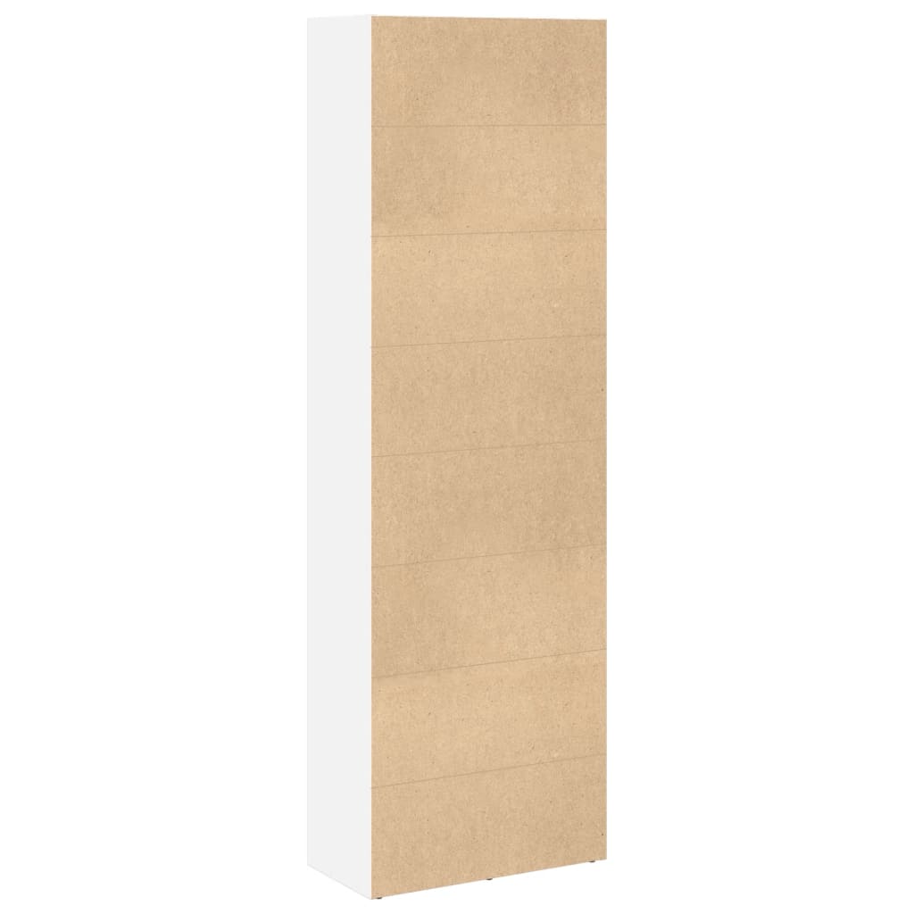 Bokhylle hvit 60x30x189 cm konstruert tre