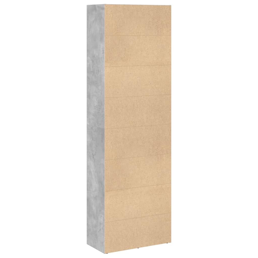 Bokhylle betonggrå 60x30x189 cm konstruert tre