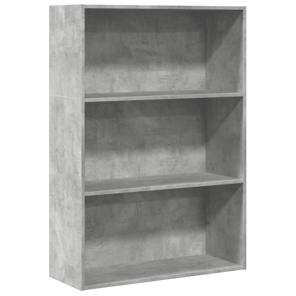 Bokhylle betonggrå 80x30x114 cm konstruert tre