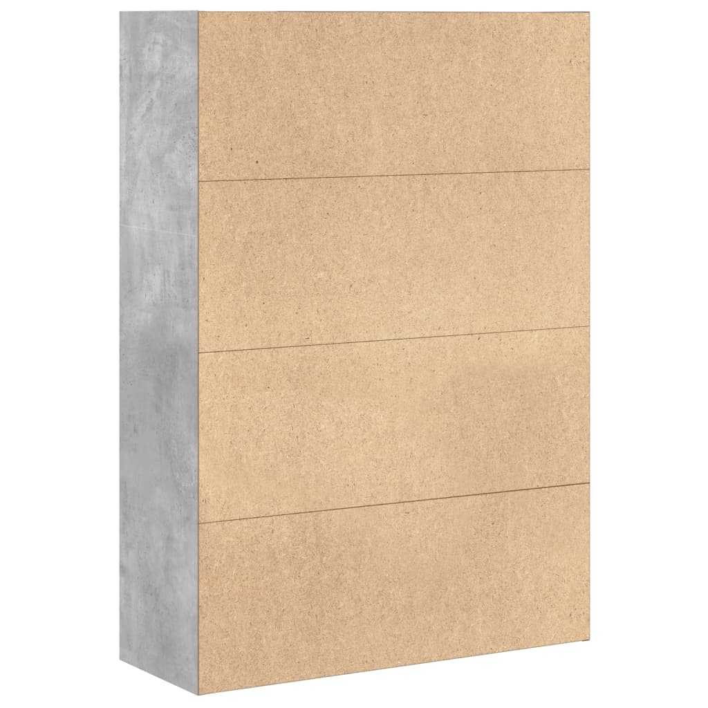 Bokhylle betonggrå 80x30x114 cm konstruert tre