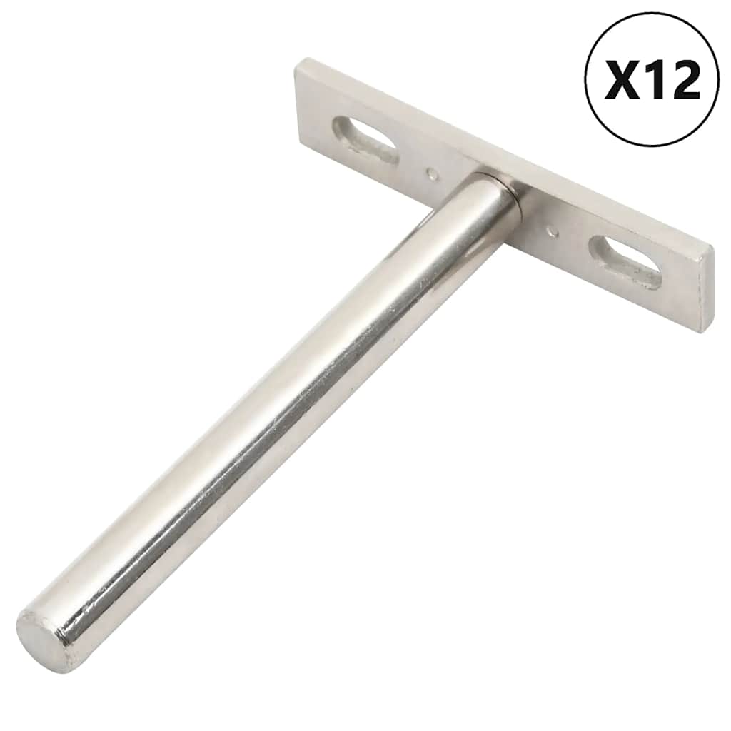Flytende hyllebraketter 12stk usynlig Ø10x100 mm karbonstål vidaXL