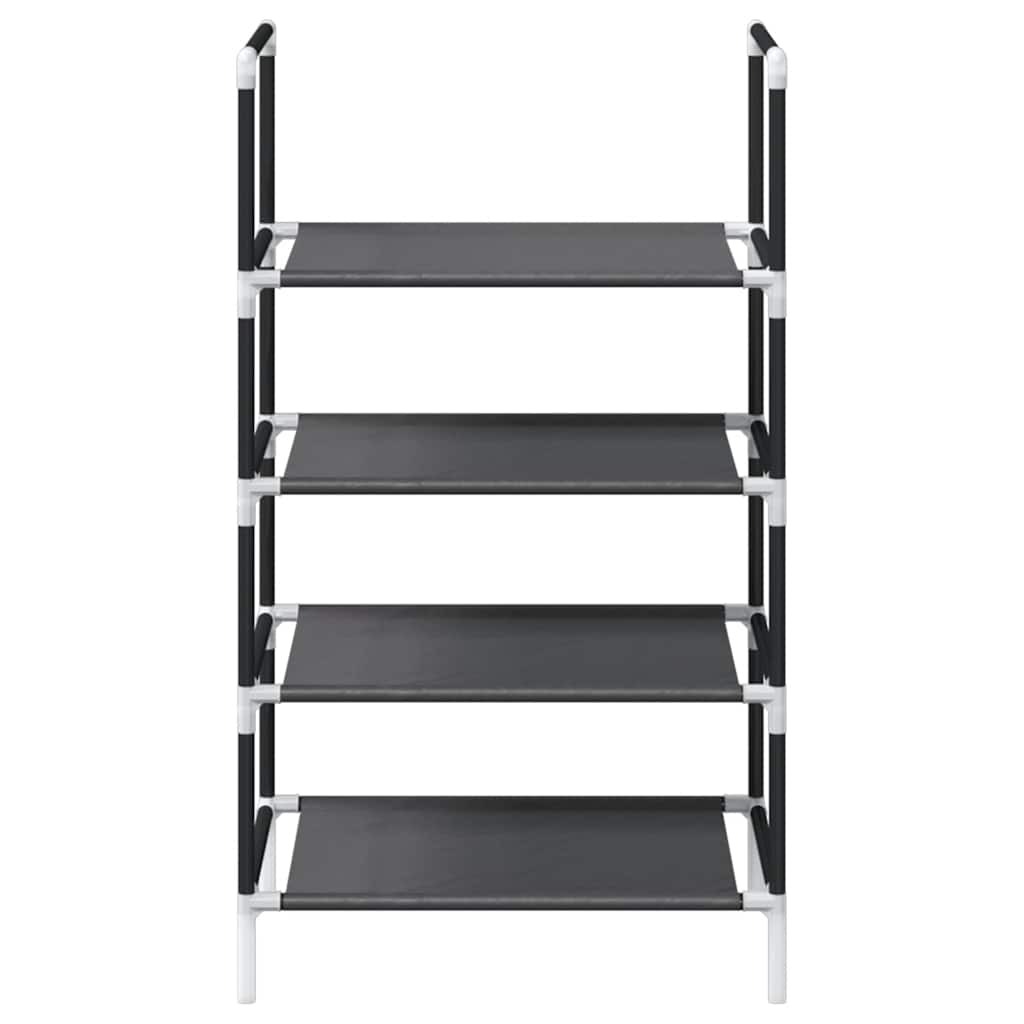 Skostativ 4-lags svart 44x28x77 cm ikke-vevd stoff