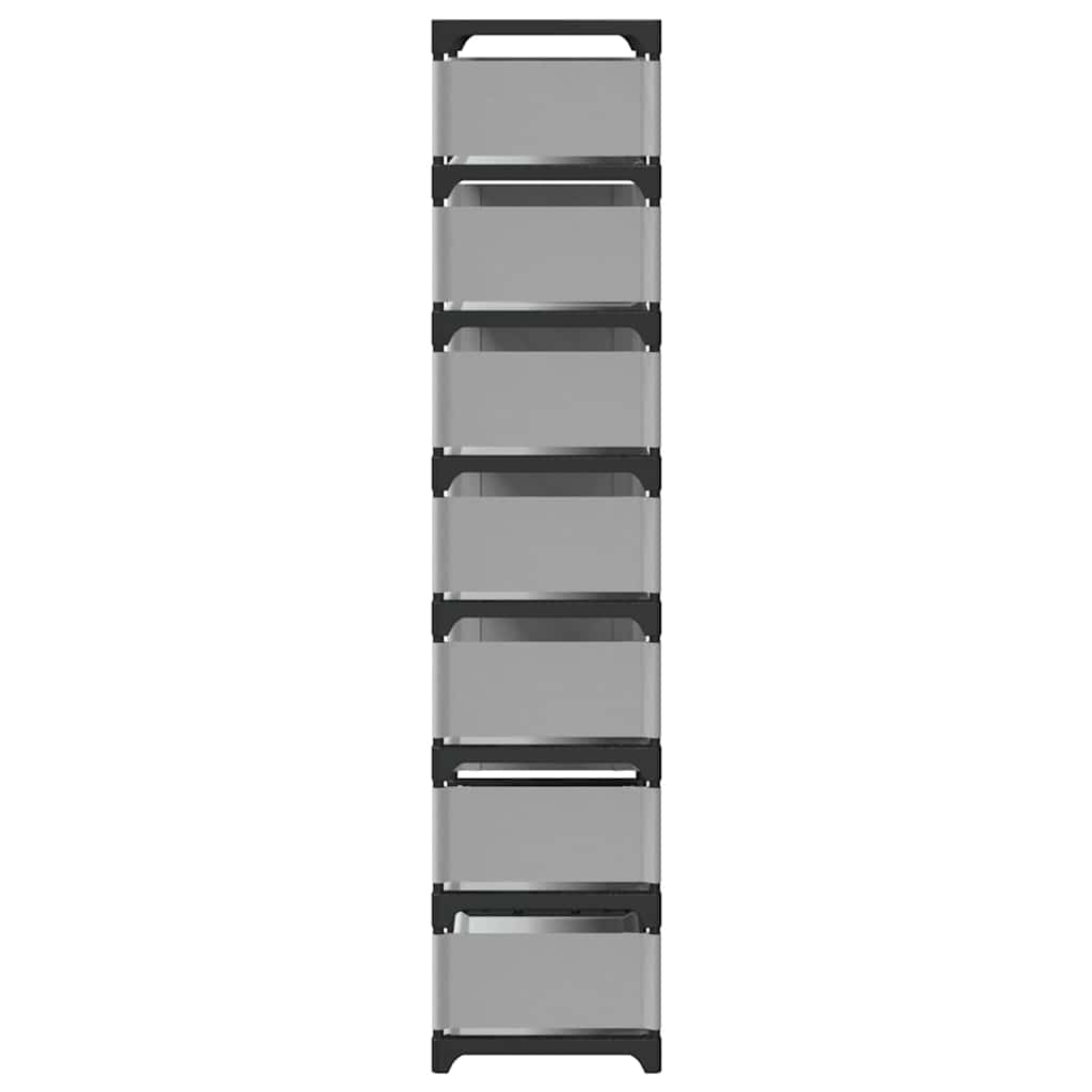 Skostativ 8-lags grå 54x28x124 cm ikke-vevd stoff