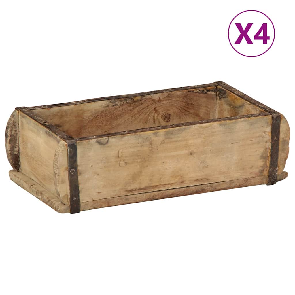 Brett 4 stk. Brun 30 x 15 x 9 cm Massiv Reclaim Tre