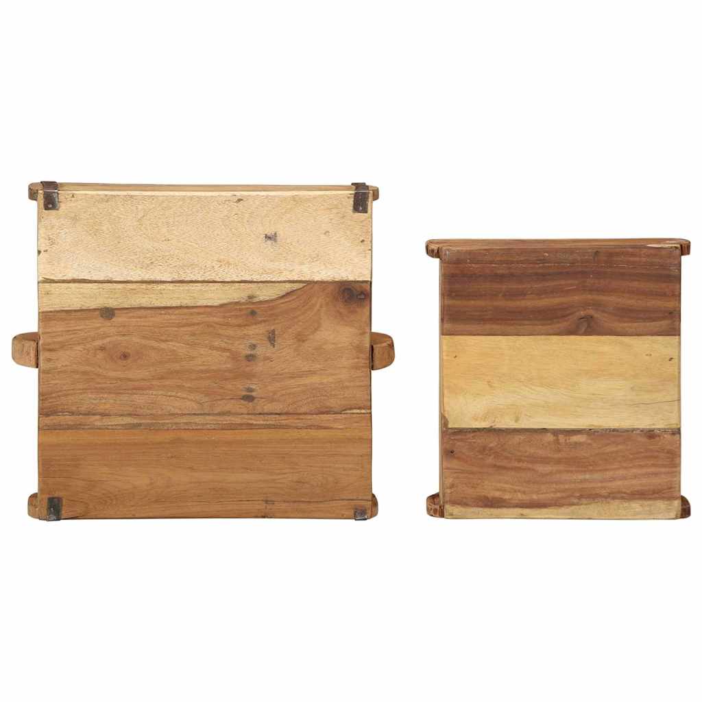 Brett med lagring 2 pcs Brun 29 x 31 x 10 cm Massiv Reclaim Tre