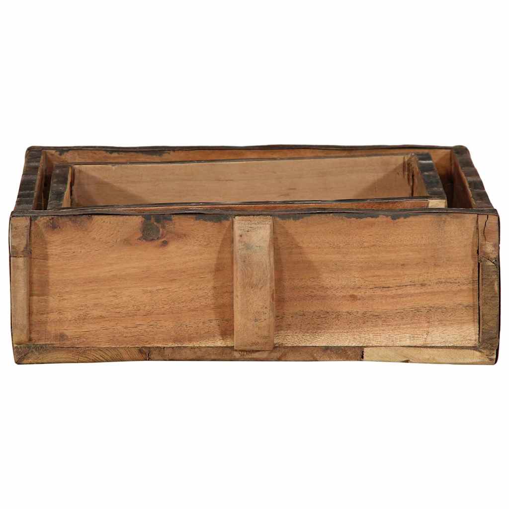 Brett med lagring 2 pcs Brun 29 x 31 x 10 cm Massiv Reclaim Tre