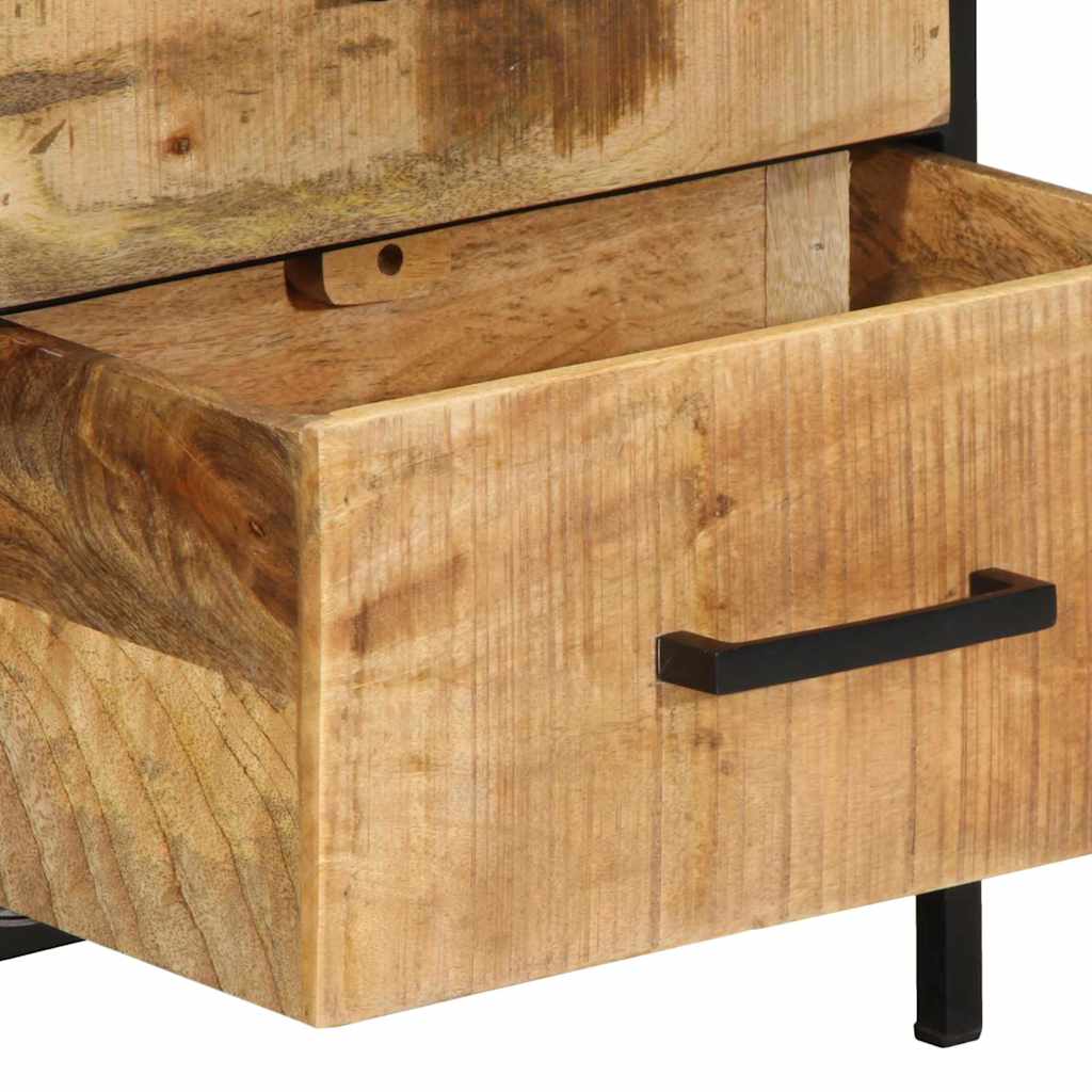Nattbordskap Brun og svart 40 x 35 x 50 cm Massiv mango tre