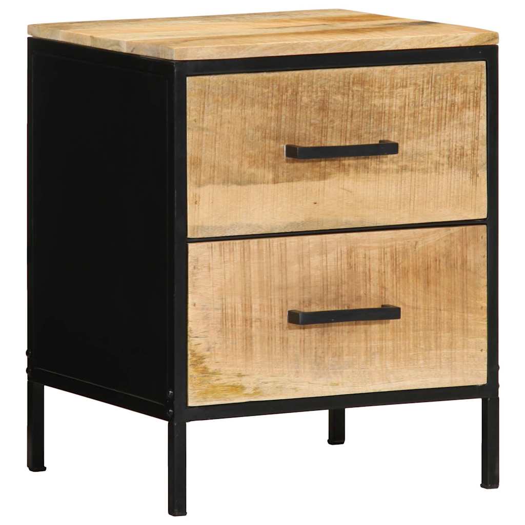 Nattbordskap Brun og svart 40 x 35 x 50 cm Massiv mango tre
