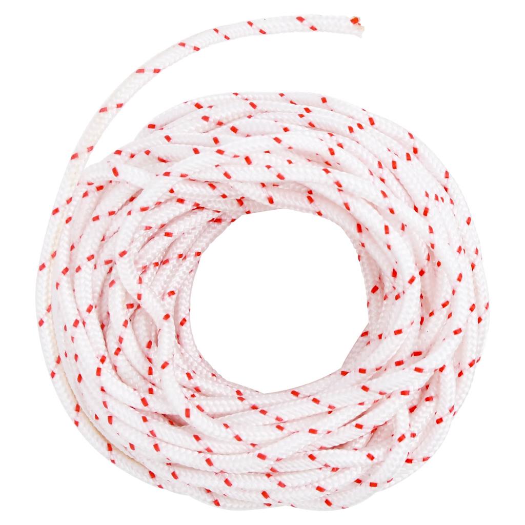 Startsnoren hvit og rød Ø4 mm 10 m nylon