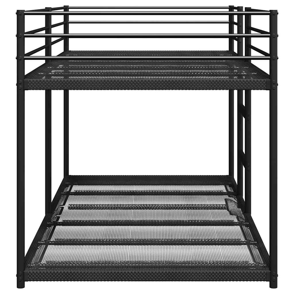 Køyeseng uten madrass svart 90x200 cm stål