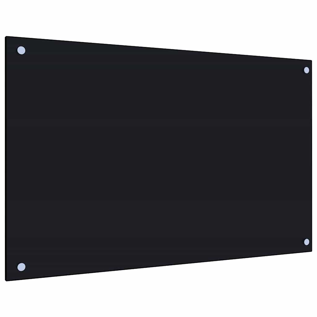 Kjøkkenplater 2 stk svart 80x50 cm herdet glass