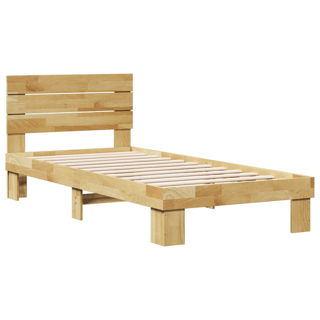 Sengeramme med sengegavl uten madrass 75x190 cm Heltre Eik