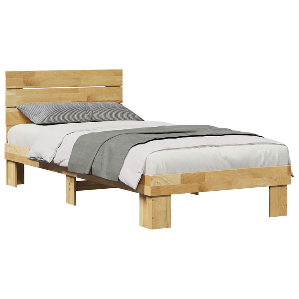 Sengeramme med sengegavl uten madrass 75x190 cm Heltre Eik