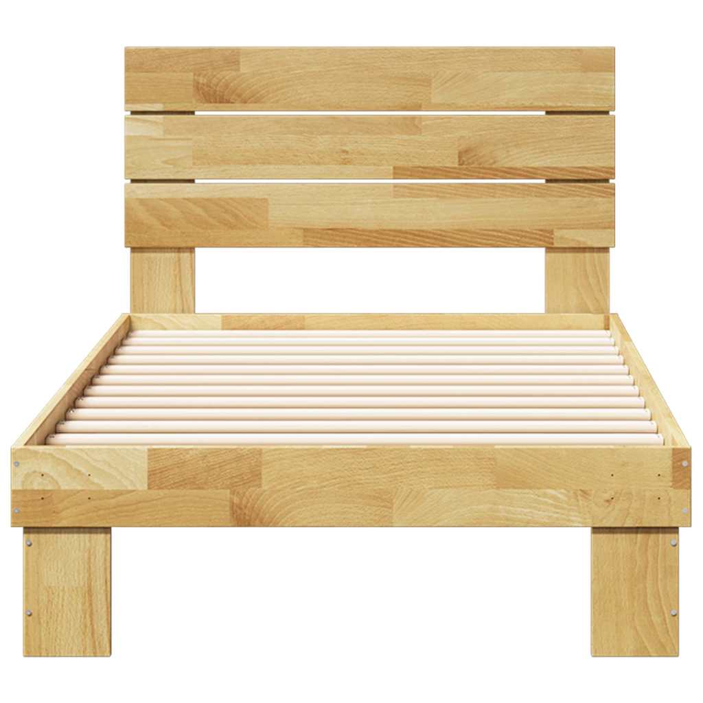 Sengeramme med sengegavl uten madrass 75x190 cm Heltre Eik
