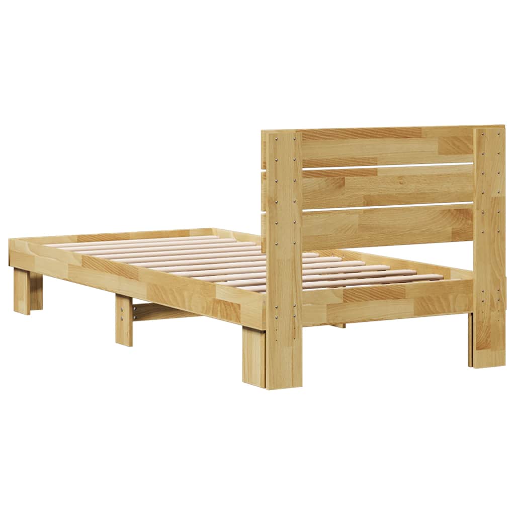Sengeramme med sengegavl uten madrass 75x190 cm Heltre Eik
