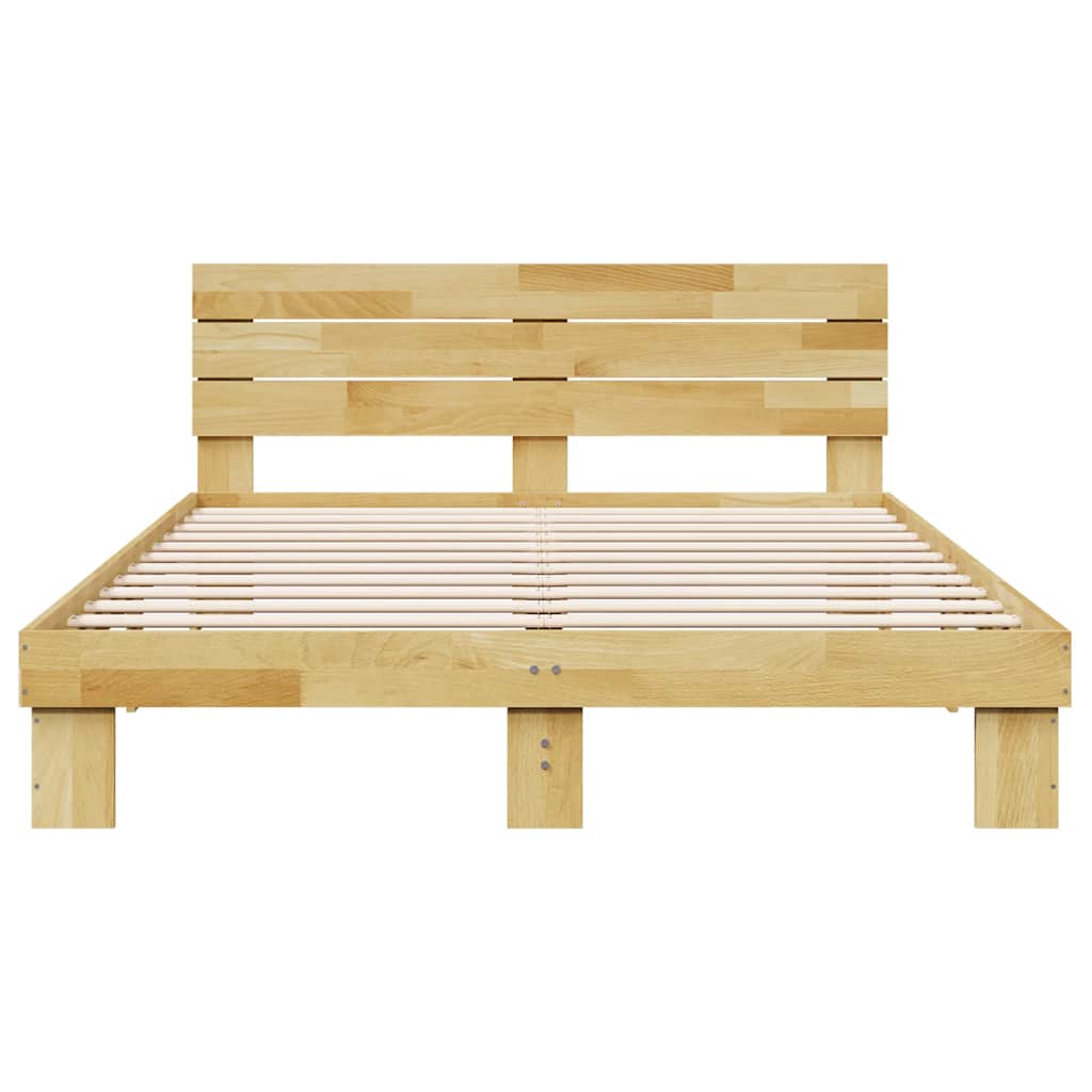 Sengeramme med sengegavl uten madrass 135x190 cm Heltre Eik