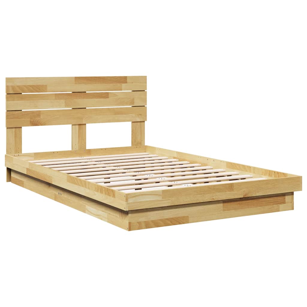 Sengeramme med sengegavl uten madrass 120x200 cm Heltre Eik