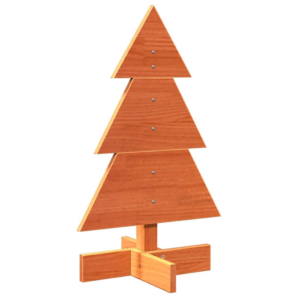 Juletre av tre til pynt voksbrun 60 cm heltre furu vidaXL