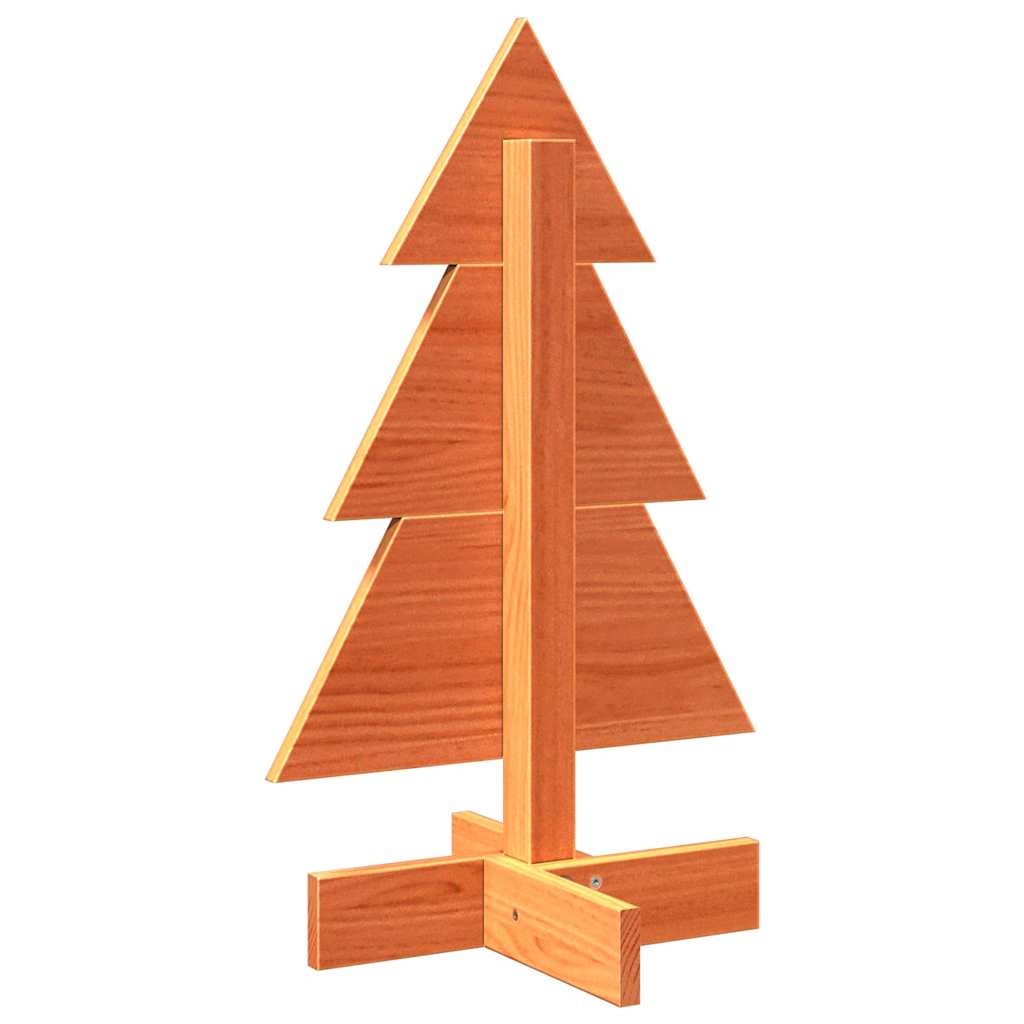 Juletre av tre til pynt voksbrun 60 cm heltre furu vidaXL