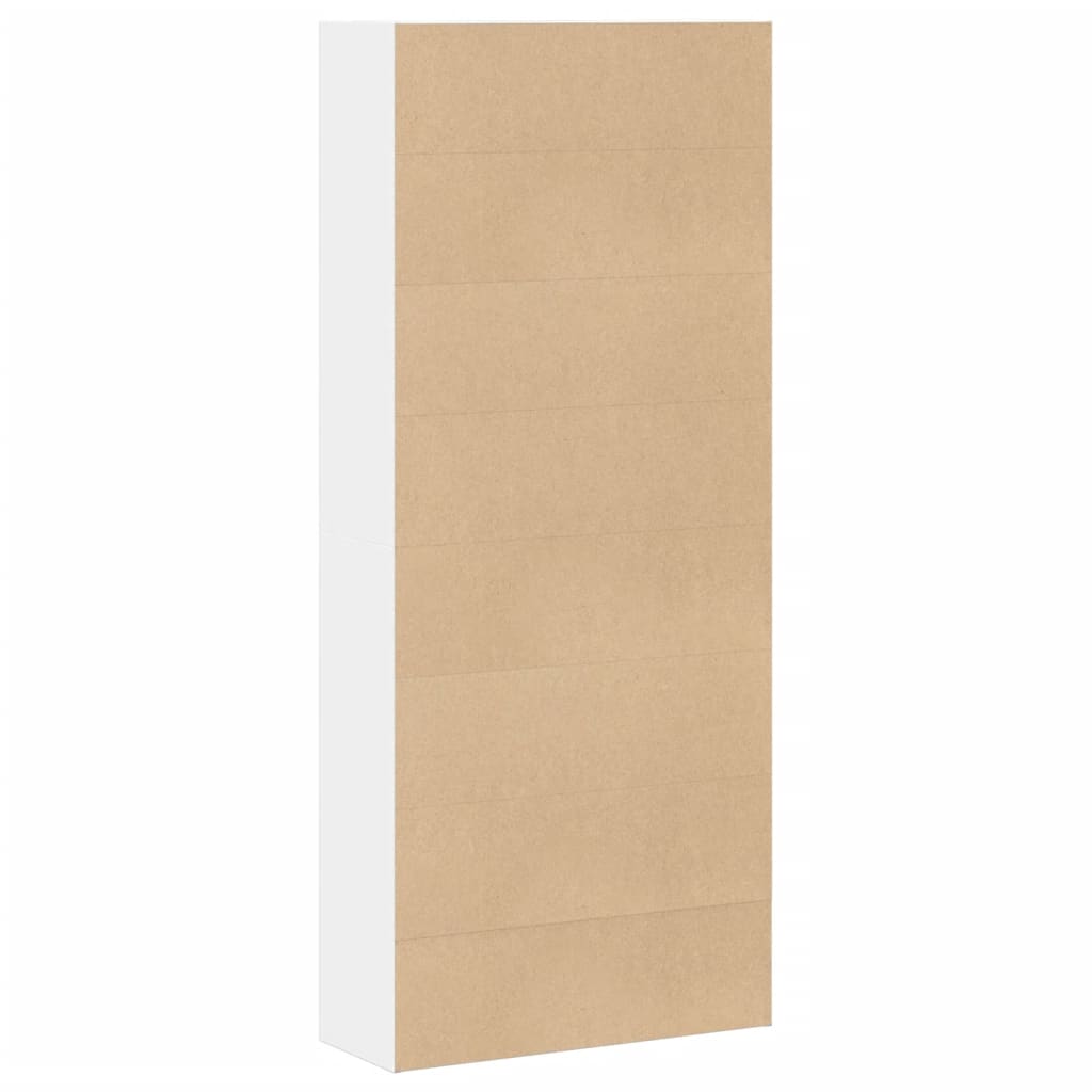 Bokhylle hvit 80x30x189 cm konstruert tre